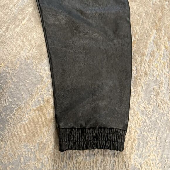 Spanx Womens Black Faux Leather Jogger Pants Athletic NWT size 1Xfront pockets - Picture 6 of 10